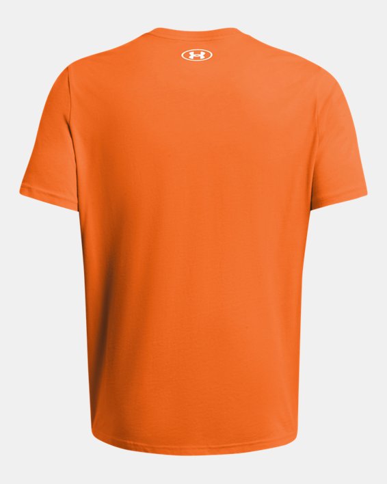 Men's UA Sportstyle Left Chest Short Sleeve Shirt, Orange, pdpMainDesktop image number 3